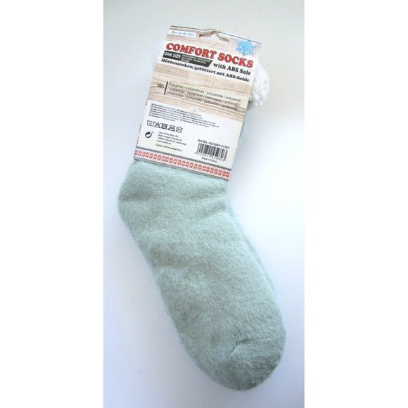 Comfort Socks with Non Slip ABS Soles - Ladies OS - Light Green Very Soft - NWT - Picture 4 of 10
